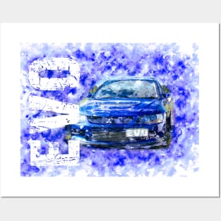 Evo Mitsubishi - Watercolour Posters and Art